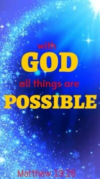 Blue Joyful With God All Things Are Possible  Instagram Reel template