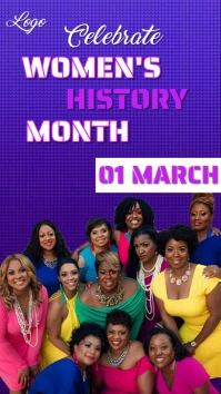 Blue Joyful Women's History Month Instagram Story Instagram-verhaal template
