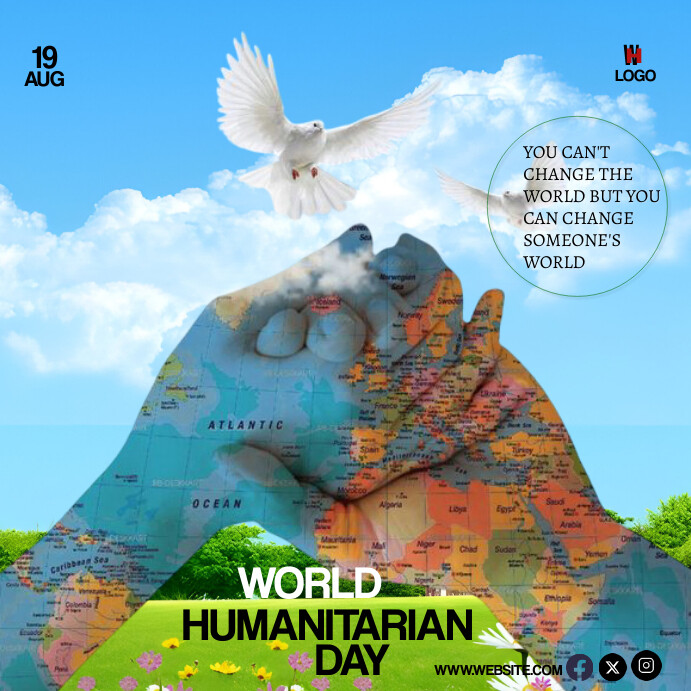 Copy of Blue Joyful World Humanitarian Day Instagram | PosterMyWall