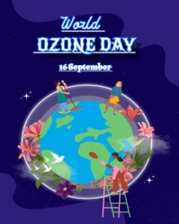 Blue Joyful World Ozone Day 26 September  Instagram Portrait template