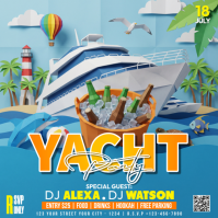 Blue Joyful Yacht Party Instagram Post template