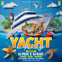 Blue Joyful Yacht Party Instagram Post template