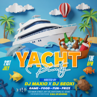 Blue Joyful Yacht Party Instagram Post template