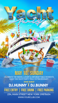 Blue Joyful Yacht Party Instagram Story template