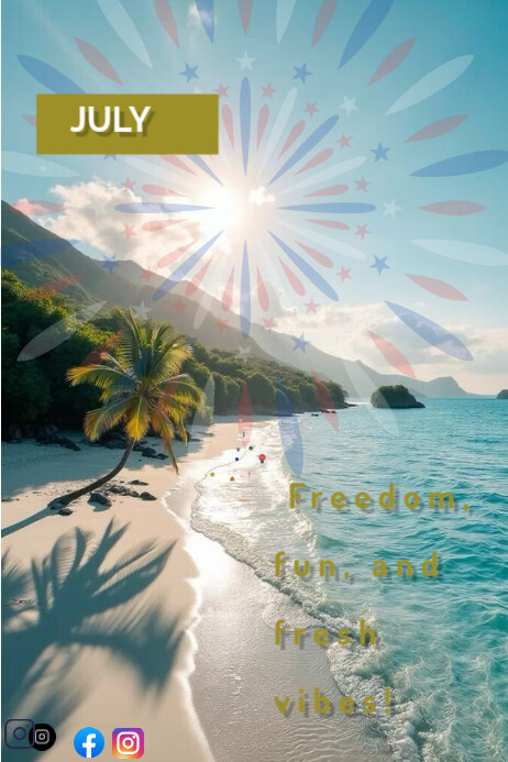 Blue July Poster Posters Template | PosterMyWall