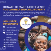 Blue Kids Orphanage Fundraising Post template