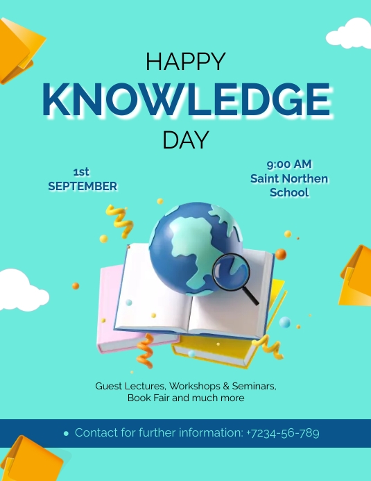 Knowledge Flier Copy of Blue Knowledge Day Flyer | PosterMyWall