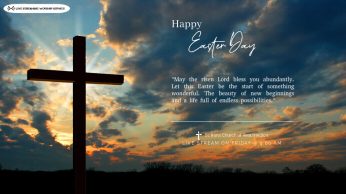 Blue Kolase Happy Easter Foto Sampul Saluran Youtube template