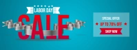 Blue Labor Day Sale Facebook Cover Photo template