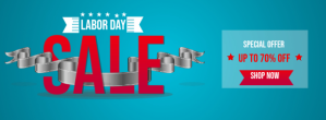 Blue Labor Day Sale Facebook Cover Photo template