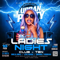 Blue Ladies Night Party Instagram Post Video template