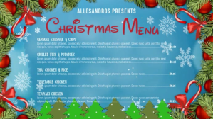 Blue Landscape Christmas Video Menu งานแสดงผลงานแบบดิจิทัล (16:9) template