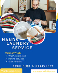 Blue Laundry Service Design  Instagram Portrait template