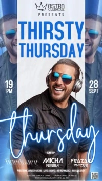 blue light night club lounge party template História do Instagram