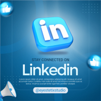 Blue LinkedIn Engagement Instagram Post template