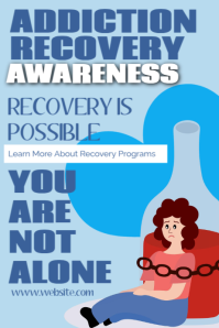 Blue List-based Addiction Recovery Awareness  Poster template