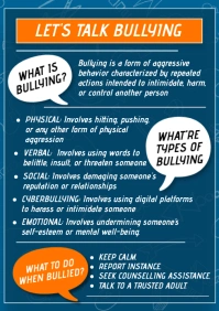 Blue List-based Anti Bullying Infographic A1 template