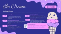 Blue List-based Blue Illustrated Ice Cream Menu Digital Display (16:9) template
