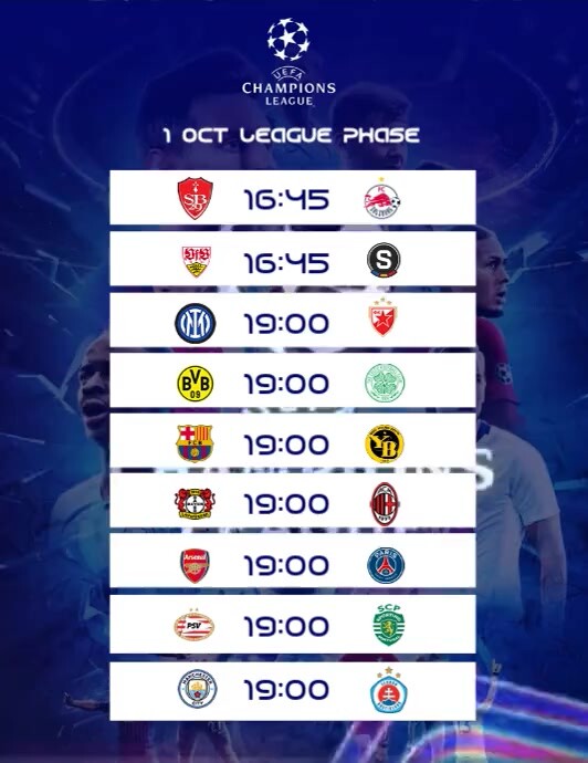 Blue List-based Champions League  Flyer (us Letter) template