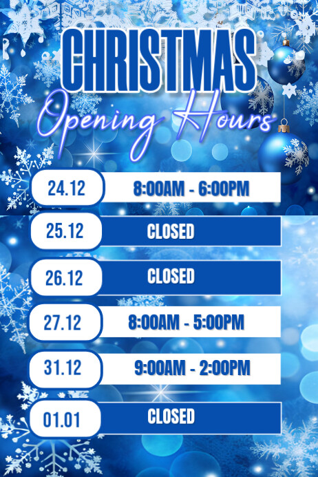 Blue List-based Christmas Schedule Template  Poster