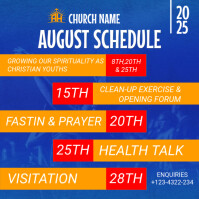 Blue List-based Church Schedule Instagram Post template