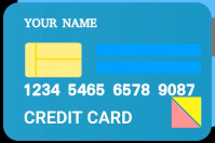 Blue List-based Credit Card  Label ป้าย template