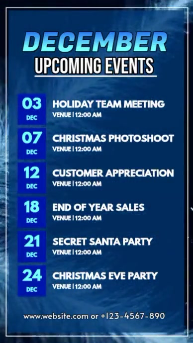 Blue List-based December Events | Holiday Schedule Video Instagram ...