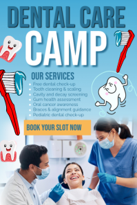 Blue List-based Dental Care Camp  Poster Affiche template