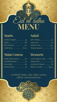 Blue List-based Eid Menu Card Instagram Story template