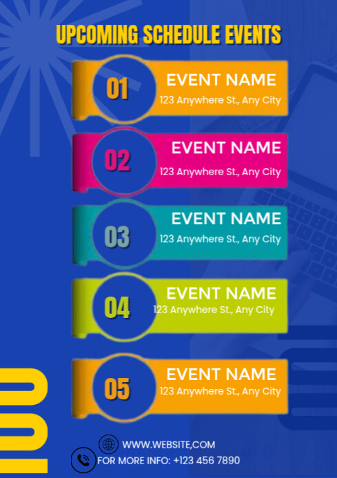 Blue List-based Event Schedule Flyer Template A4
