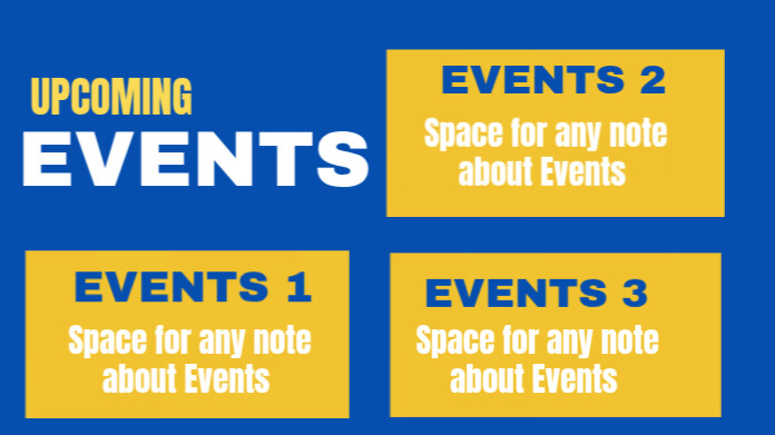 Blue List-based Events Update Upcoming Events 2025 Twitter Post template