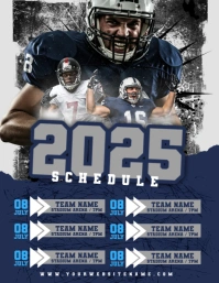 Blue List-based Football Schedule Flyer (us Letter) template