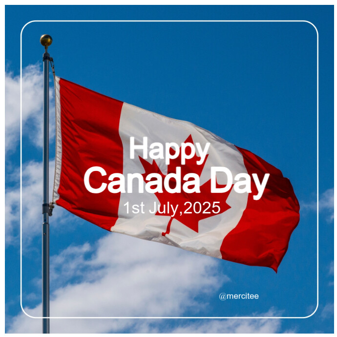 Blue List-based Happy Canada Day  Logo Logótipo template