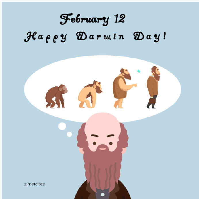 Blue List-based Happy Darwin Day Instagram Post Template | PosterMyWall