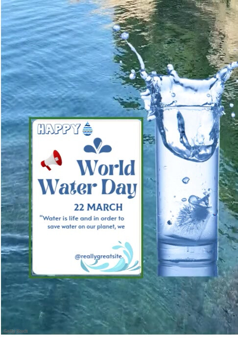 Blue List-based Happy World Water Day Post A4 template