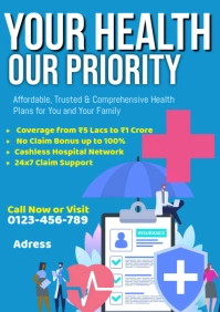 Blue List-based Health Insurance Services A1 template