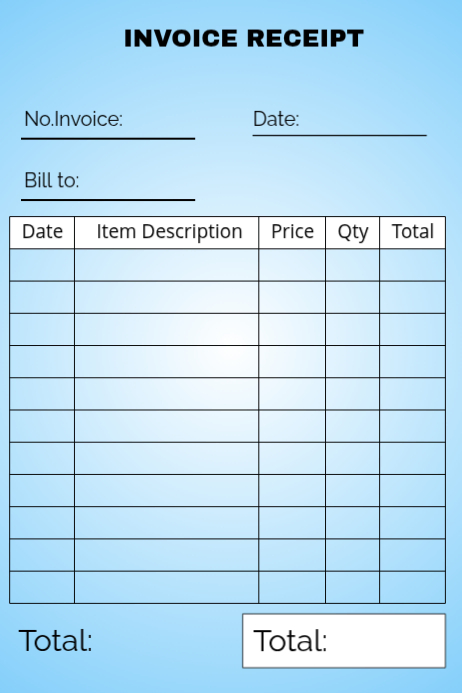 Email Template Design Processing Blue Invoice Receipt Posters Template | PosterMyWall