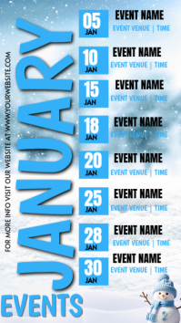 Blue List-based January Events  Instagram Story template