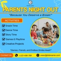 Blue List-based Kids Activities For Parents Night Out  Instagram Post template