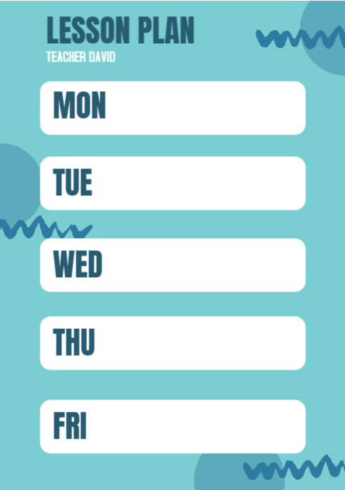 Blue List-based Lesson Plan  A4 template