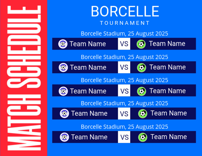 Blue Match Schedule Flyers Template | PosterMyWall