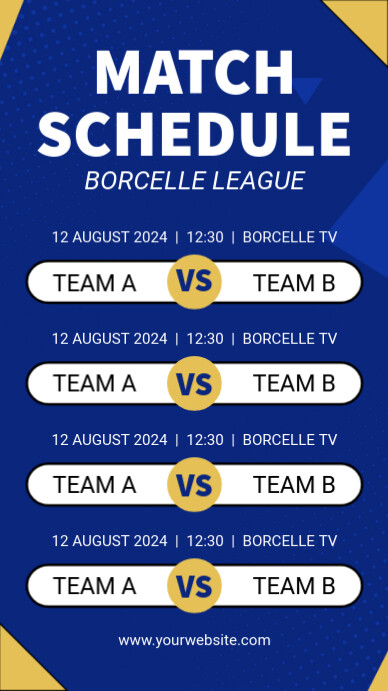 Blue List-based Match Schedule Instagram Story Template | PosterMyWall