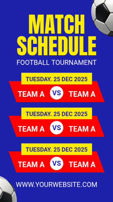Blue List-based Match Schedule Instagram Story Template | PosterMyWall
