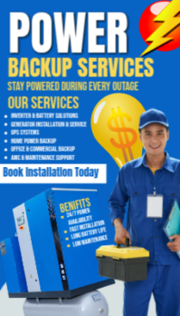 Blue List-based Power Backup Services  Business Card Carte de visite template