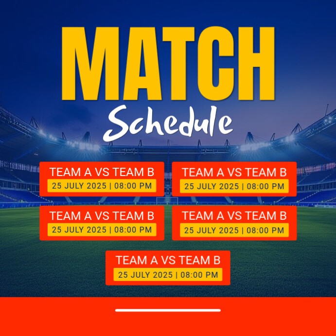 Blue List-based Soccer Football Match Schedule Instagram Post template