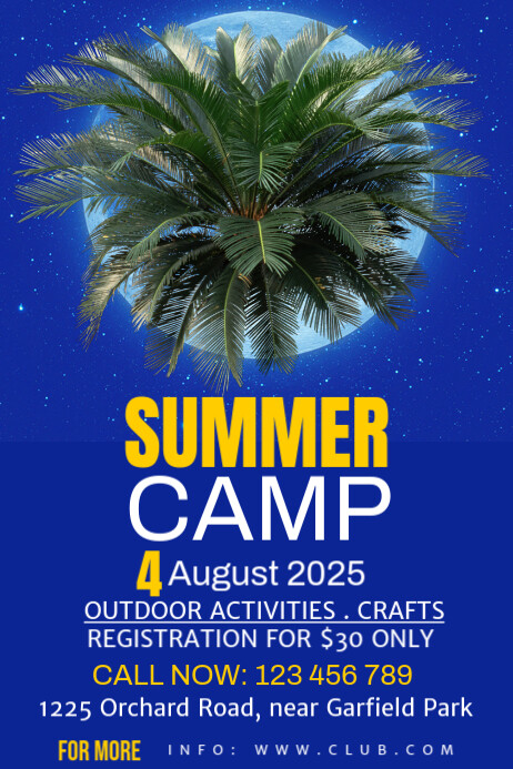 Blue List-based Summer Day Poster template