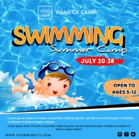 Blue List-based Swimming Summer Camp Instagram Post template