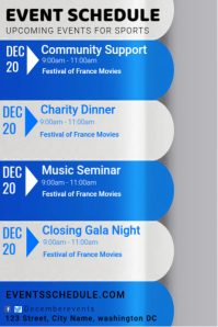 Blue List-based Upcoming Event  Poster Plakat template