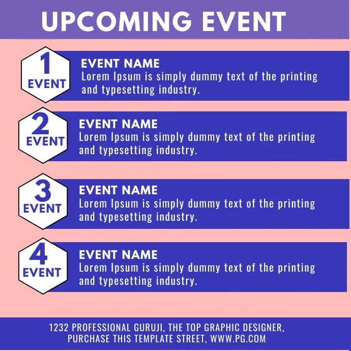 Copy of Blue List-based Upcoming Event Square (1:1) | PosterMyWall