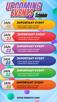 Blue List-based Upcoming Events Schedule Calendar  Instagram Story Instagram-Story template